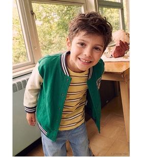 LCW Kids Yeşil Kolej Yaka Nakışlı Erkek Çocuk Hırka