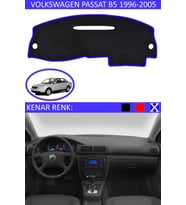 Volkswagen Passat B5 1995-2005 Için Uygun Torpido Koruma Halısı Siyah Kenar Renk Mavi