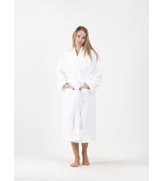 Kadife Şalyaka Bornoz Soft Unisex Beyaz
