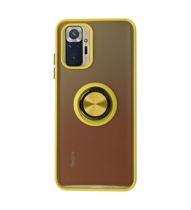 Xiaomi Redmi Note 10 Kılıf Montreal Yüzüklü Silikon Kapak - Sarı