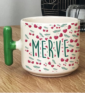 Kişiye Özel Aşk Kirazı Hediye T Kupa Bardak Sevgiliye Hediye -3- (Yeşil)