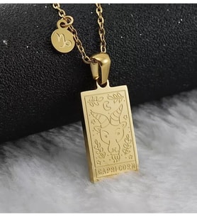 Has Altın Kaplama Oğlak Burcu Tarot Gümüş Kolye