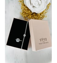 Love 2'li Set Bileklik Yüzük Set Sevgiliye Kız Arkadaşa Hediye (Silver)