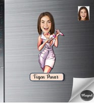Kişiye Özel Güzellik Uzmanı Kadın Ahşap Magnet -2