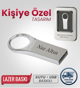 Kişiye Özel 32 GB Usb Bellek Hediyelik Usb Flash Bellek Şık + Metal Kutulu