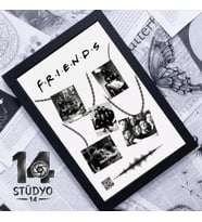 Anılar ve Melodi - 5 Fotoğraflı QR Kodlu Kişiye Özel Çerçeveli Tablo - Arkadaşa Hediye