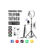 10 inç Işıklı Telefon Tutucu ve Tripod Seti, Makyaj ve Video Çekim İçin
