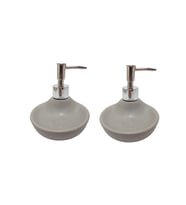 BANYO SETİ SABUNLUK VE SIVI SABUNLUK 2 ADET KOMBİNE MODEL GRİ 7X7X18CM 150ML