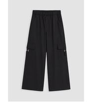 LCW Kids Siyah Kız Çocuk Gabardin Kargo Pantolon