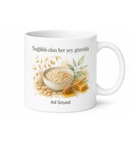 Yulaf Ezmesi Temalı Sağlıklı Yaşam Kupa Bardak Özel Tasarım Hediye
