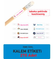 İsimli Okul Kalem Etiketi Kalem Sticker Seti 270 Adet Kesilmemiş