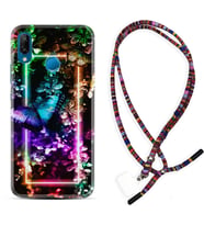 Huawei P20 Lite Mate 10 20 Lite Pro P40 Lite KılıfBoyun Asklı Rasta Silikon Butterfly Neon 1684