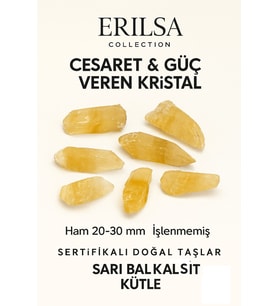 Sertifikalı Ham Bal Kalsit Taşı Diş Kütle Negatif Enerjiyi Temizler ve Ruhsal Sakinlik Sağlar (Sarı)