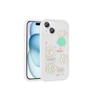 Apple iPhone 15 Uyumlu Kılıf Kabartma Figürlü Parlak Zore Toys Silikon Kapak (Beyaz)