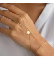 14k Altın Yonca Model Şahmeran