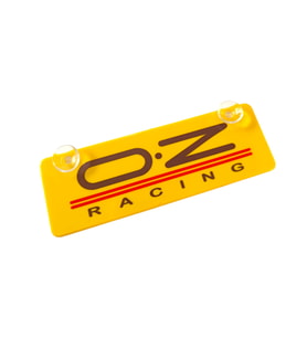 O.Z Racing Sarı Dekor Plaka Vantuzlu Cam Süsü 22X7.5Cm