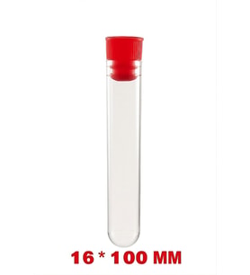 Deney Tüpü 16 x 100 Mm / Plastik (50 Adet) - Dibi Yuvarlak Kapaklı