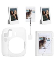 Instax mini 12 Beyaz Slikon Kılıf Mini 28'li Albüm ve Fotoğraf Çerçeveleri Aksesuar Seti