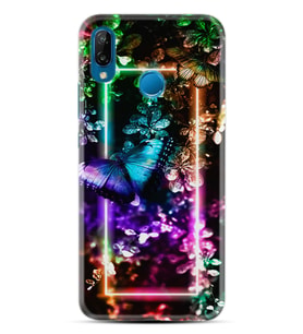 Huawei P20 Lite Mate 10 20 Lite Pro P40 Lite KılıfDesemli Silikon Butterfly Neon 1684