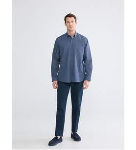 LCWAIKIKI Classic Lacivert Regular Fit Gabardin Erkek Gömlek