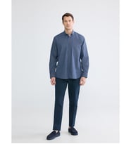 LCWAIKIKI Classic Lacivert Regular Fit Gabardin Erkek Gömlek
