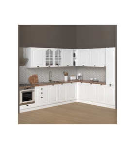 270 CM GREENA WHITE %100 MDF MUTFAK + 200 CM KÖŞE + 40 CM BOY DOLABI