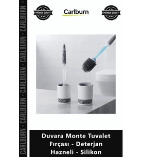 Özel Üretim Hijyenik Askılı Banyo Temizlik Duvara Monte Tuvalet Fırçası Deterjan Hazneli Silikon