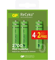GP AA 2600 mAh Şarjlı Kalem Pil 4+2'li Paket GP270AAHCE4-2