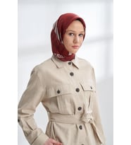 ARCHWAY DESEN TWILL İPEK EŞARP - 4302 (Bordo)