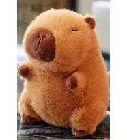 Capybara peluş oyuncak kapibara peluş uyku arkadaşı 20 CM (Kahverengi-Beyaz)
