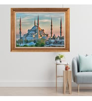 Altın Varaklı Çerçeveli Paspartulu  Tablo sde289 (Gold)
