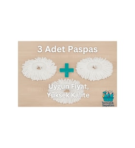 Yumuşak Mikrofiber Paspas Seti, Süper Emici, 3 Adet Yedekli