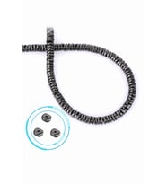 Hematit Doğal Taş Parlak Füme Rondela Kesim 6x1mm Dizi [AA]