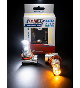 Femex H8/11 Sis Led Ampul Çift Renk 3030 Chipset 30smd Mercekli Led Double Aç Kapat