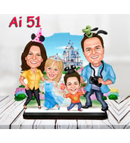 Kişiye Özel Ahşap Biblo - Aile Karikatür Biblo - 4 Kişilik Aile Biblo 21