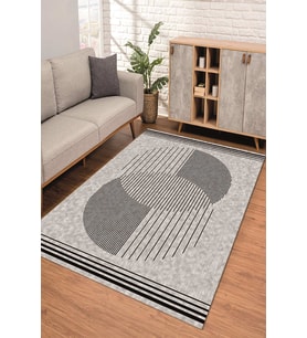 Dijital Kaymaz Taban Yıkanabilir Renkli Salon Halısı Mutfak Halısı Yolluk ND-SD-1161 (Gri)
