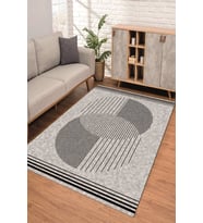 Dijital Kaymaz Taban Yıkanabilir Renkli Salon Halısı Mutfak Halısı Yolluk ND-SD-1161 (Gri)