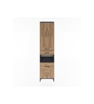 Hyperion Dolap 4 Raflı 3 Çekmeceli 4 Kapaklı 60x44x243 Antrasit-Çam