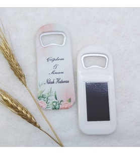 30 Adet Pembe Çiçekli Dikey Açacak Magnet 4,5x10,5 Cm Uv Nikah Şekeri Nişan Hediyeği-