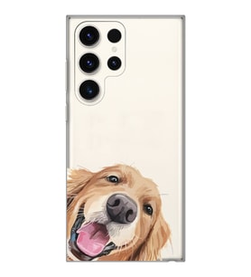 Samsung Galaxy S23 ULTRA Uyumlu Sevimli Köpek Tasarımlı Şeffaf Telefon Kılıfı