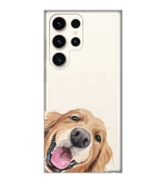 Samsung Galaxy S23 ULTRA Uyumlu Sevimli Köpek Tasarımlı Şeffaf Telefon Kılıfı