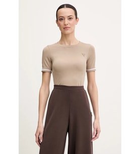 Guess Pepi 4G Dikişsiz Kısa Kollu Kadın Bej Crop V6RP02Z4692-FNL8