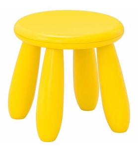 Çocuk Taburesi IKEA Oturak Masa Oyun Sandalyesi Polipropilen Plastik Sarı ikea