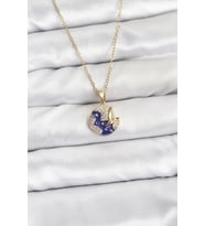 316L Çelik Zincir Gold Renk Gece Model Zirkon Taşlı Kadın Kolye 5886 - SSSSSS6188-6141
