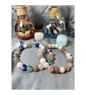Unisex - Çok Zarif 2 Adet Jade Doğal Taş Bileklik  Handmade