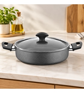 Northcity Granit Basık Karnıyarık Tencere Cam Kapak