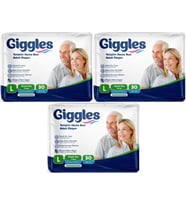 Giggles Hasta Bezi Yetişkin Bel Bantlı Tekstil Yüzey Büyük - Large (L) 90 Adet (3PK*30)