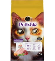 Petiva Kısırlaştırılmış Tavuklu Yetişkin Kedi Maması 7 Kg