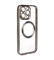 Vendas iPhone 15 Pro Uyumlu Setro Serisi Mat Tasarımlı Magsafe Şarj Destekli Kamera Lens Korumalı Silikon Kılıf (Titanyum Mat)