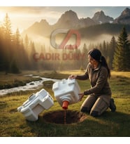 Camptime Pilli Portatif Tuvalet - 24 LT Atık Haznesi - 250 KG Kapasite